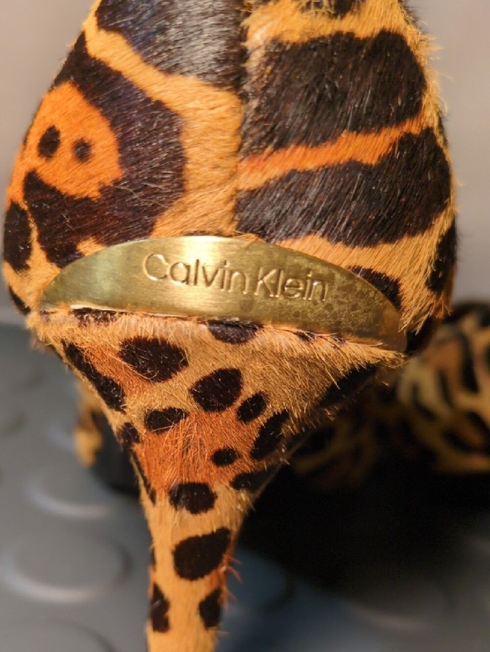 Calvin Klein Leopard-Print Pointed Toe Stilettos - Tan & Black - Picture 6 of 9
